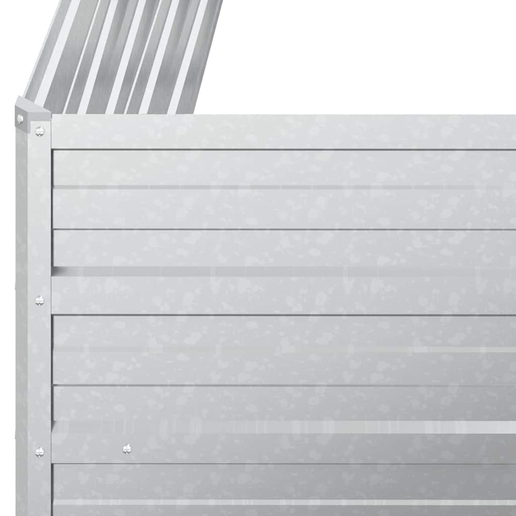 Odlingslåda upphöjd galvaniserat stål 100x40x77 cm silver