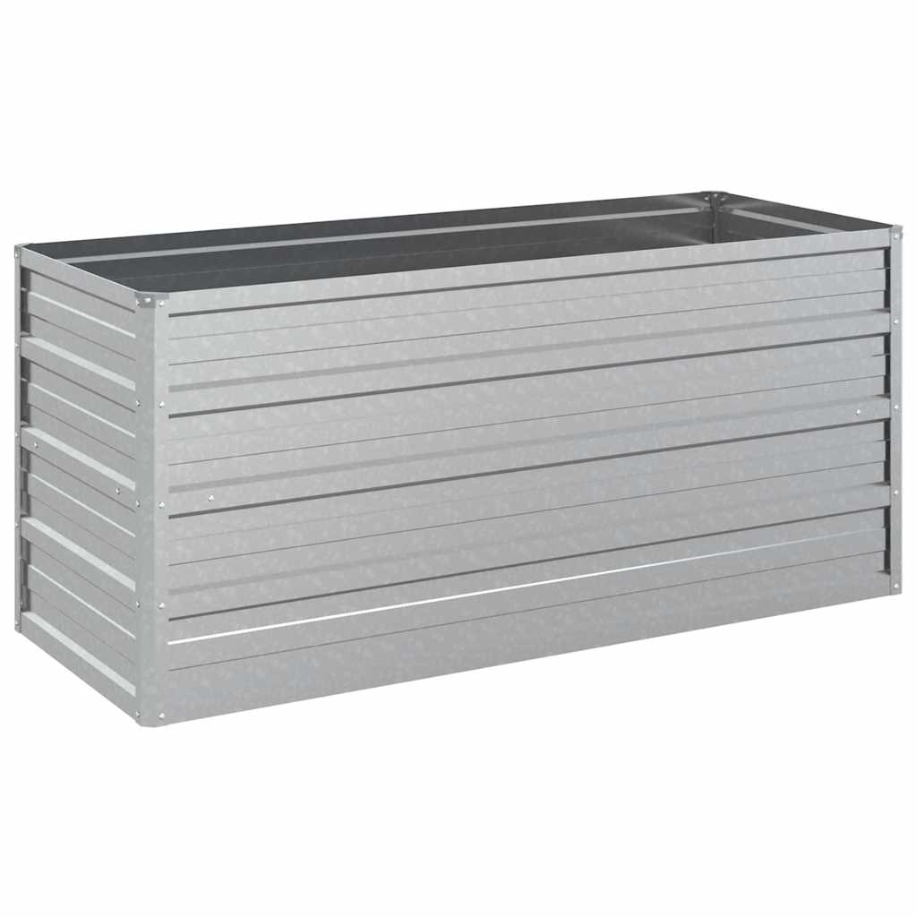 Odlingslåda upphöjd galvaniserat stål 100x40x45 cm silver