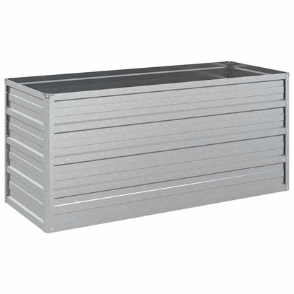 Odlingslåda upphöjd galvaniserat stål 100x40x45 cm silver