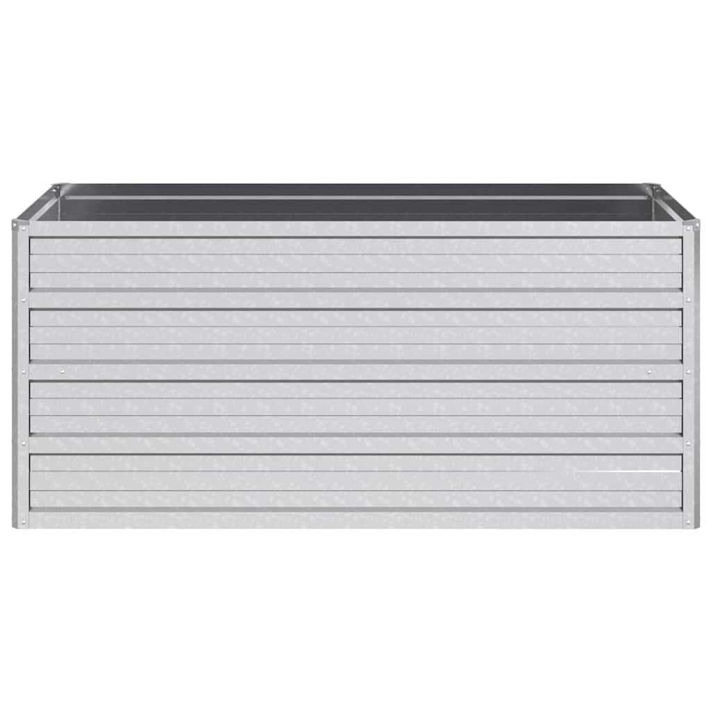 Odlingslåda upphöjd galvaniserat stål 100x40x45 cm silver