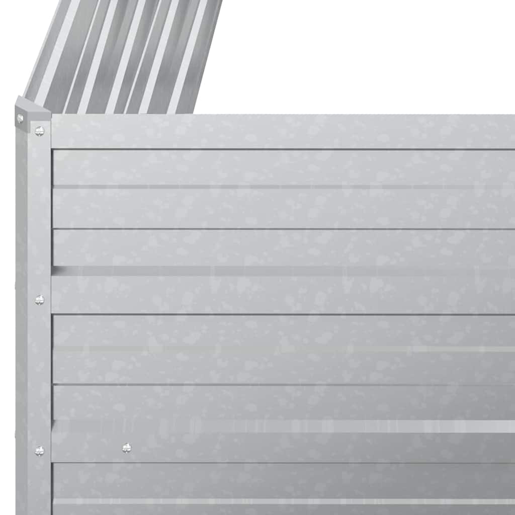 Odlingslåda upphöjd galvaniserat stål 100x40x45 cm silver