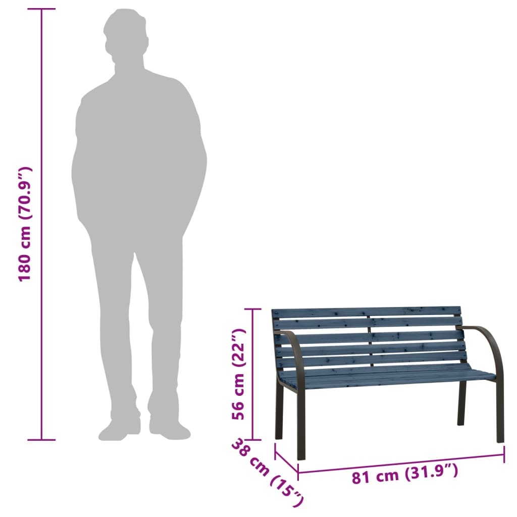 Barnbänk 81 cm kinesiskt granträ grå