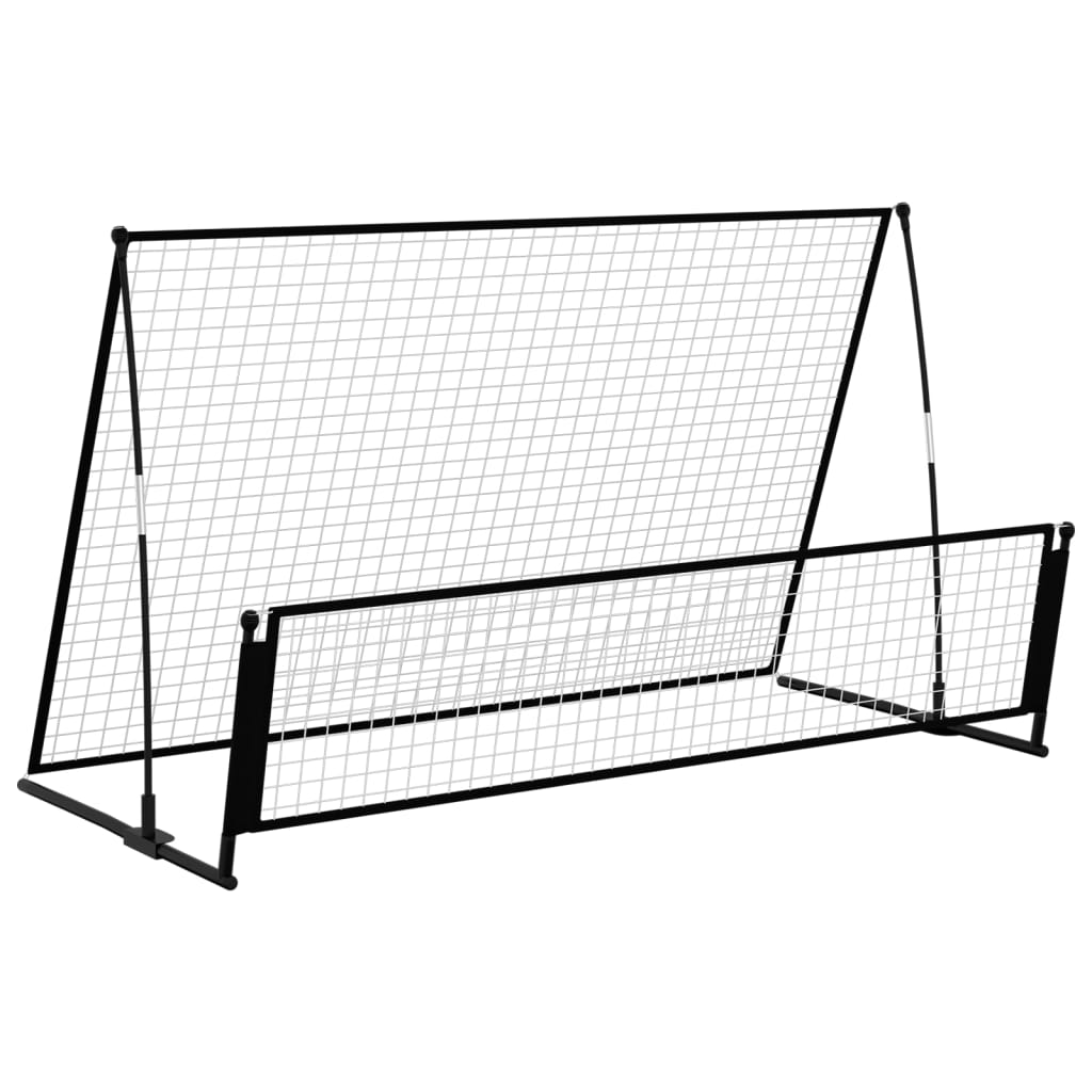 2-i-1 returnät/fotbollsmål 202x104x120 cm stål