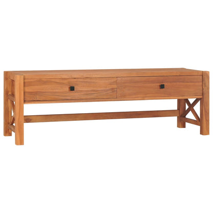 Tv-bänk med lådor 120x40x45 cm massiv teak