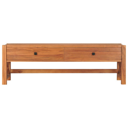 Tv-bänk med lådor 120x40x45 cm massiv teak