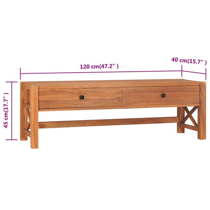 Tv-bänk med lådor 120x40x45 cm massiv teak