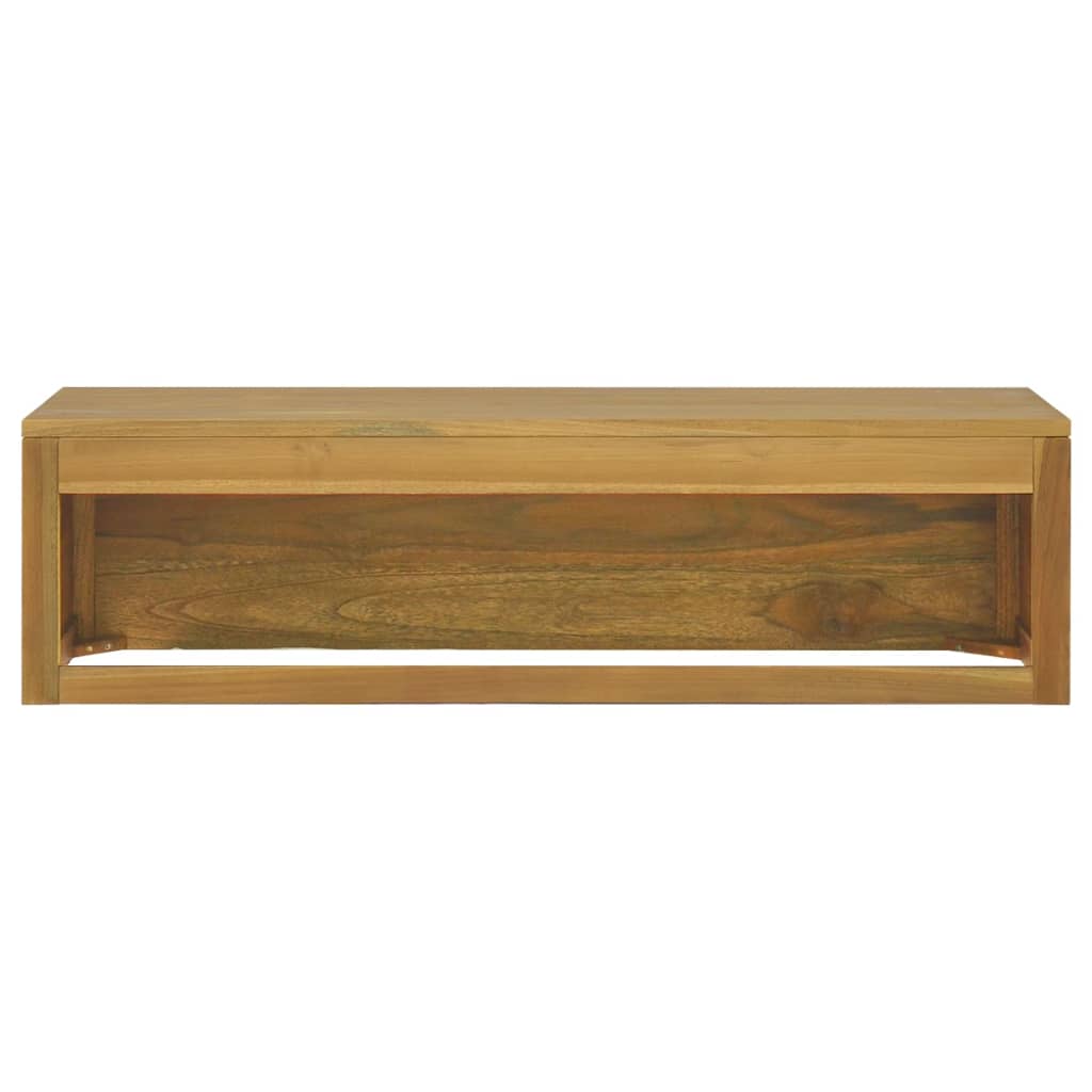 Väggmonterat badrumsskåp 110x45x30 cm massiv teak