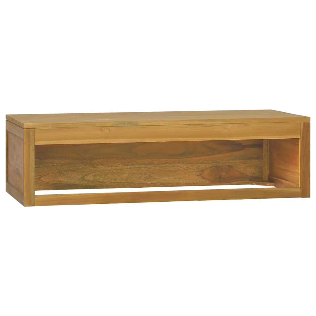 Väggmonterat badrumsskåp 110x45x30 cm massiv teak