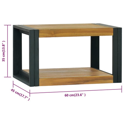 Väggmonterat badrumsskåp 60x45x35 cm massiv teak