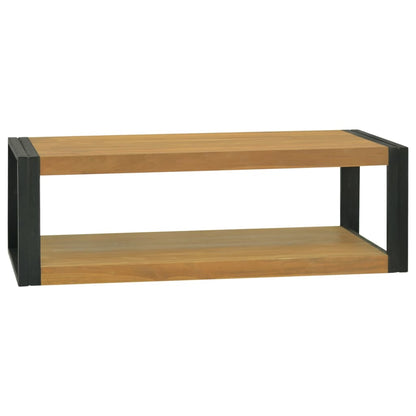 Väggmonterat badrumsskåp 110x45x35 cm massiv teak