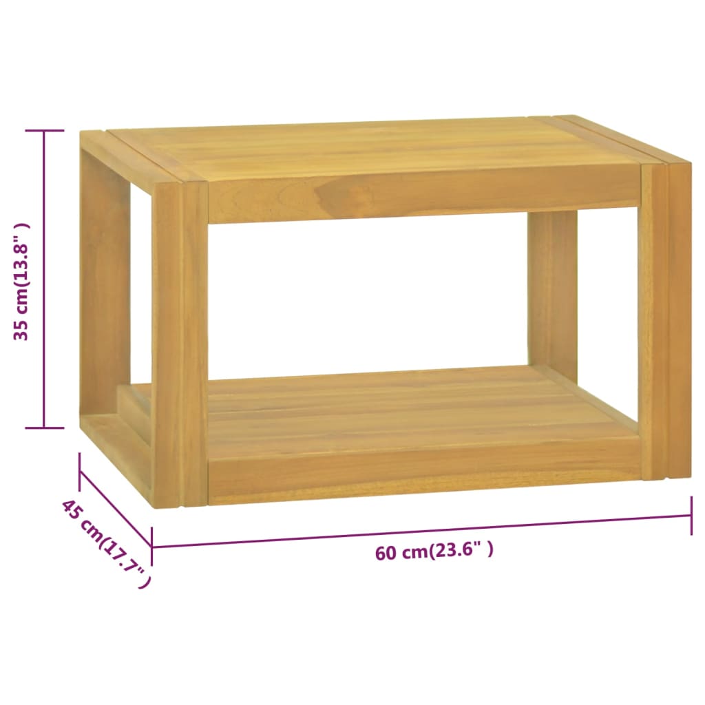 Väggmonterat badrumsskåp 60x45x35 cm massiv teak