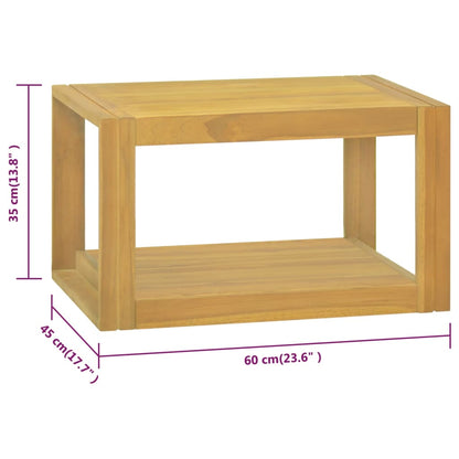 Väggmonterat badrumsskåp 60x45x35 cm massiv teak