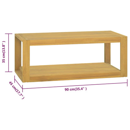 Väggmonterat badrumsskåp 90x45x35 cm massiv teak