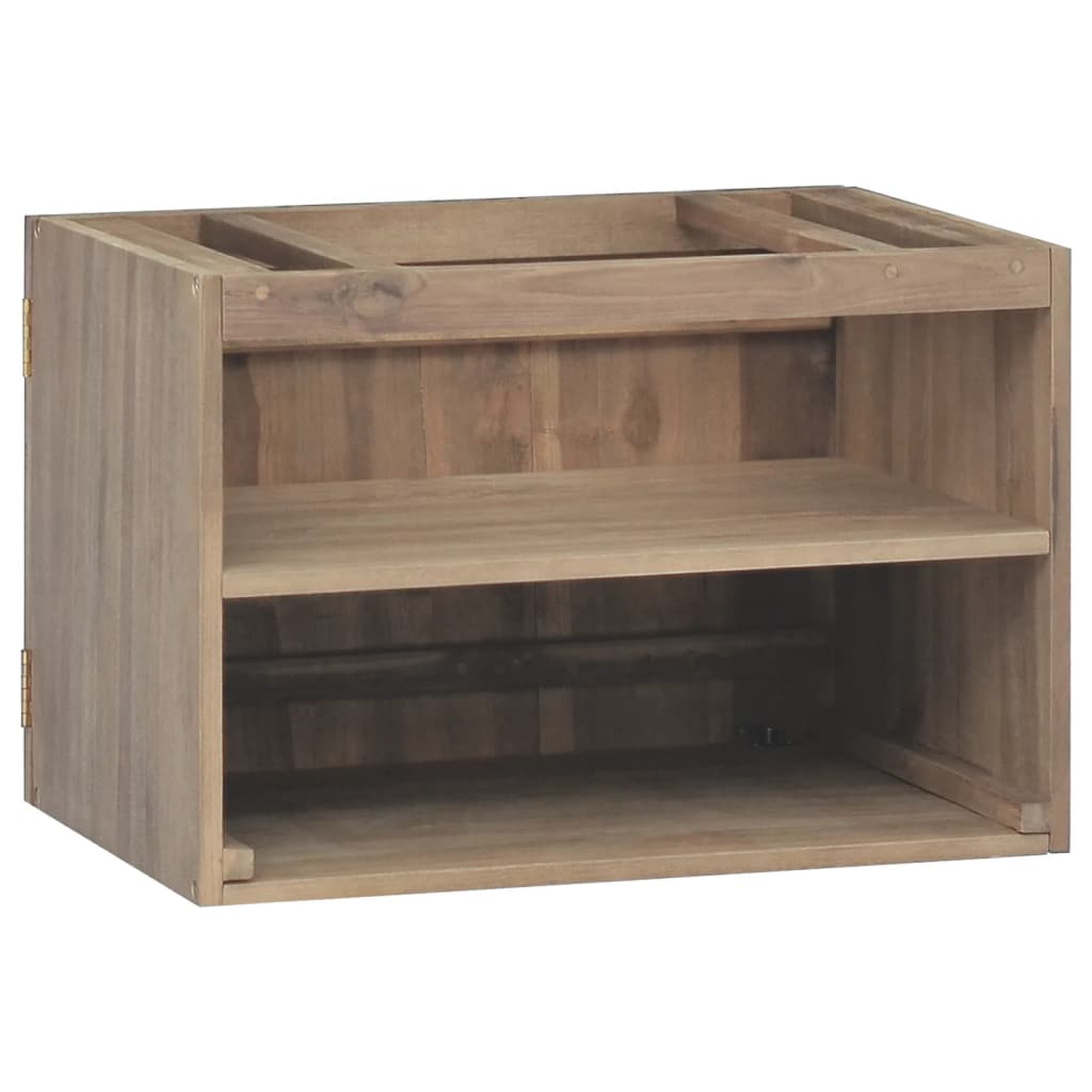 Väggmonterat badrumsskåp 60x39x40 cm massiv teak