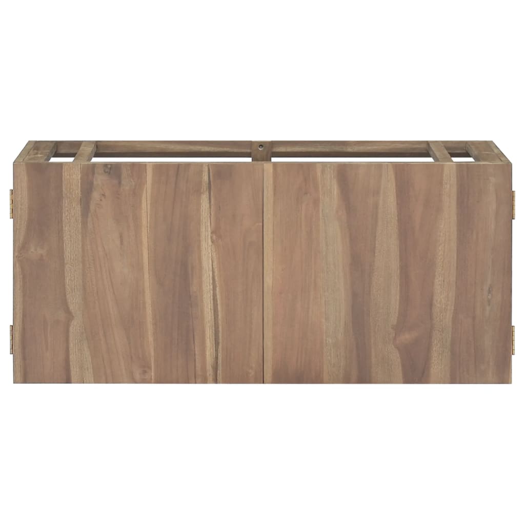 Väggmonterat badrumsskåp 90x39x40 cm massiv teak