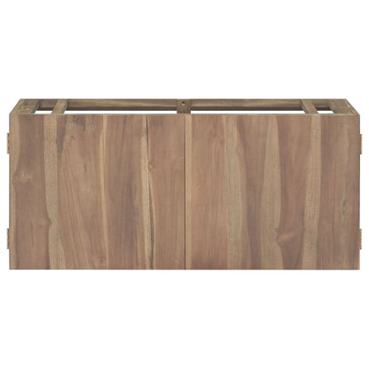 Väggmonterat badrumsskåp 90x39x40 cm massiv teak