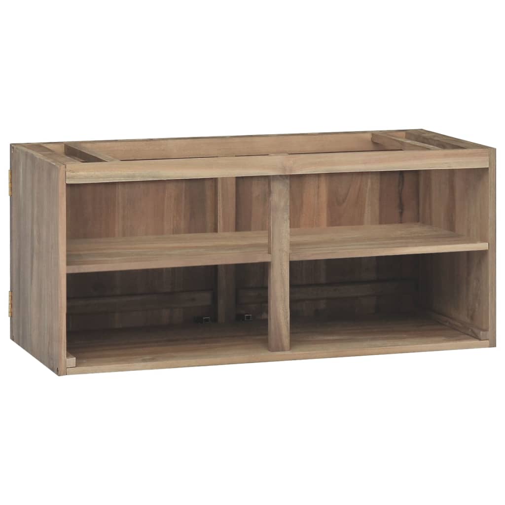 Väggmonterat badrumsskåp 90x39x40 cm massiv teak