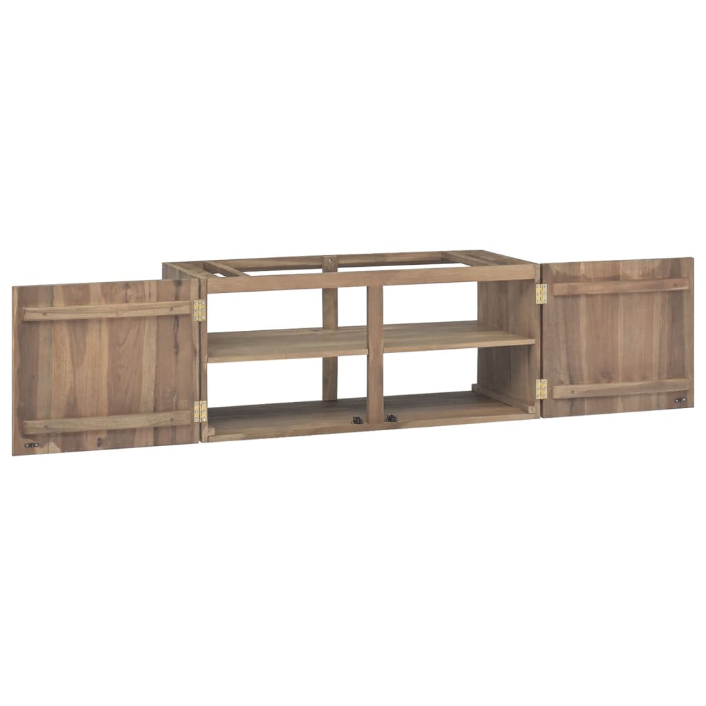 Väggmonterat badrumsskåp 90x39x40 cm massiv teak