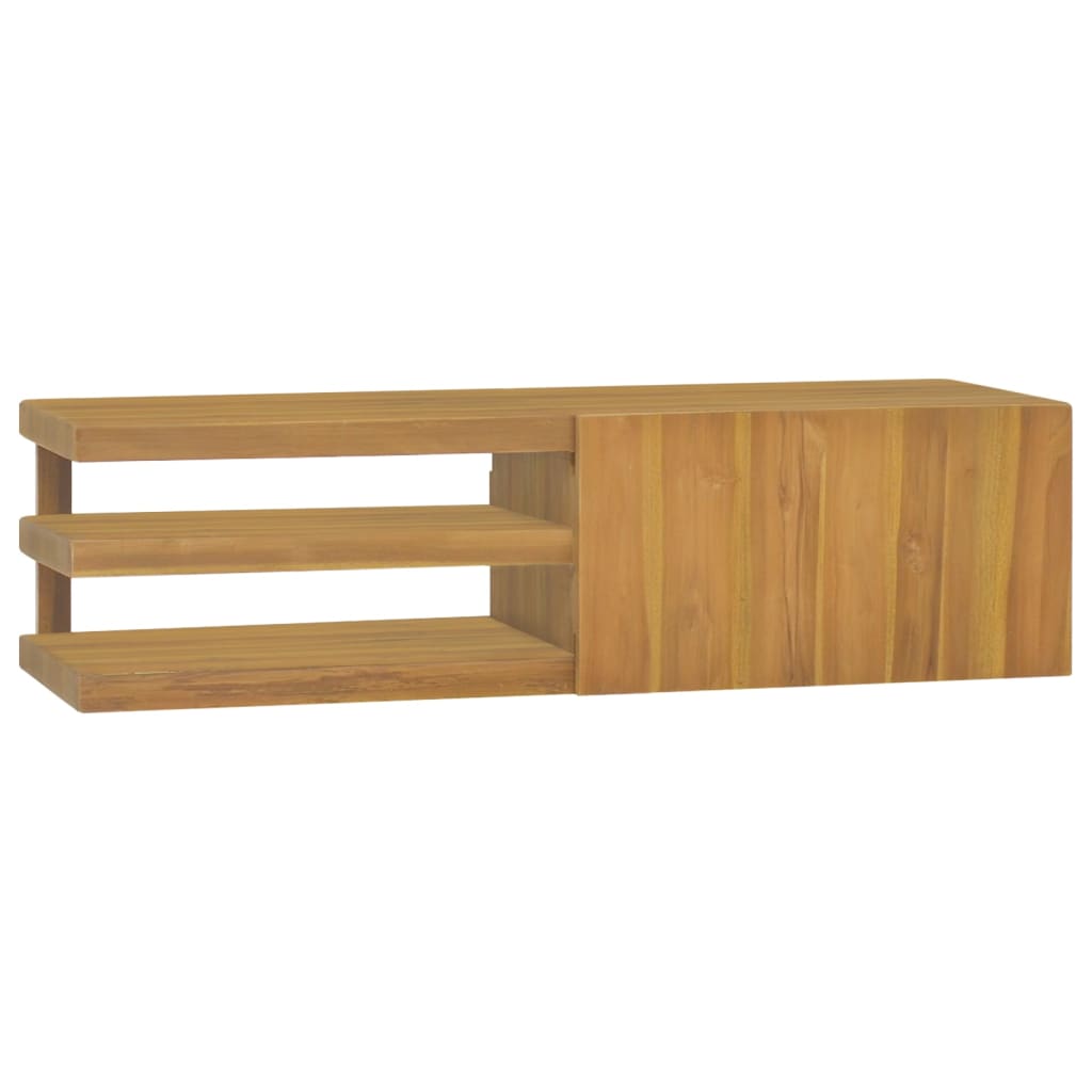 Väggmonterat badrumsskåp 110x40x30 cm massiv teak