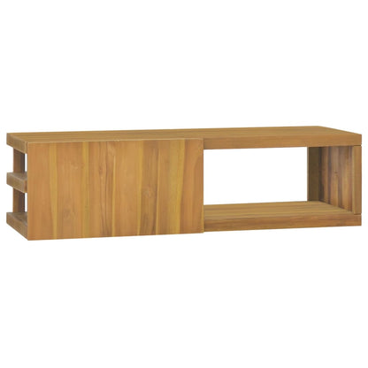 Väggmonterat badrumsskåp 110x40x30 cm massiv teak