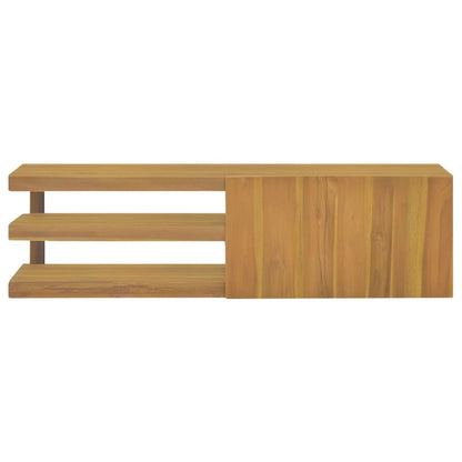 Väggmonterat badrumsskåp 110x40x30 cm massiv teak