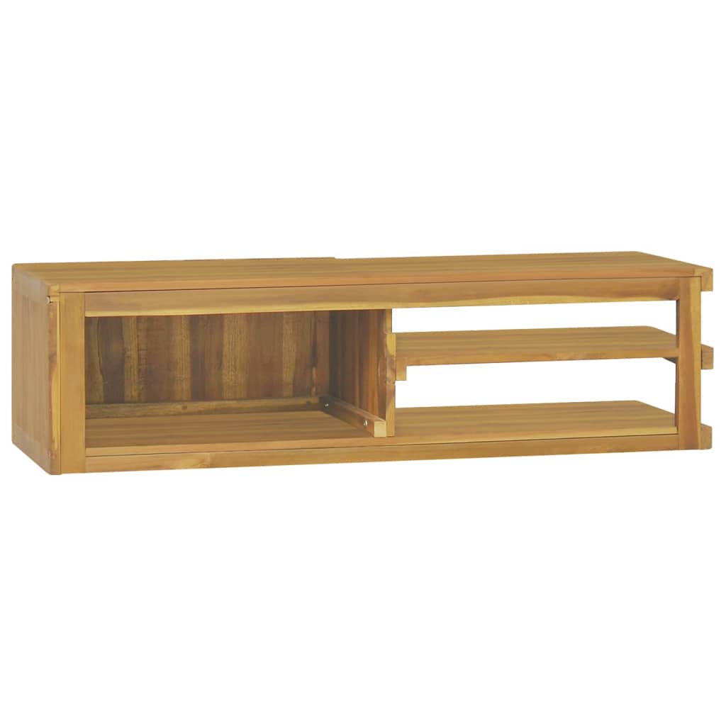 Väggmonterat badrumsskåp 110x40x30 cm massiv teak