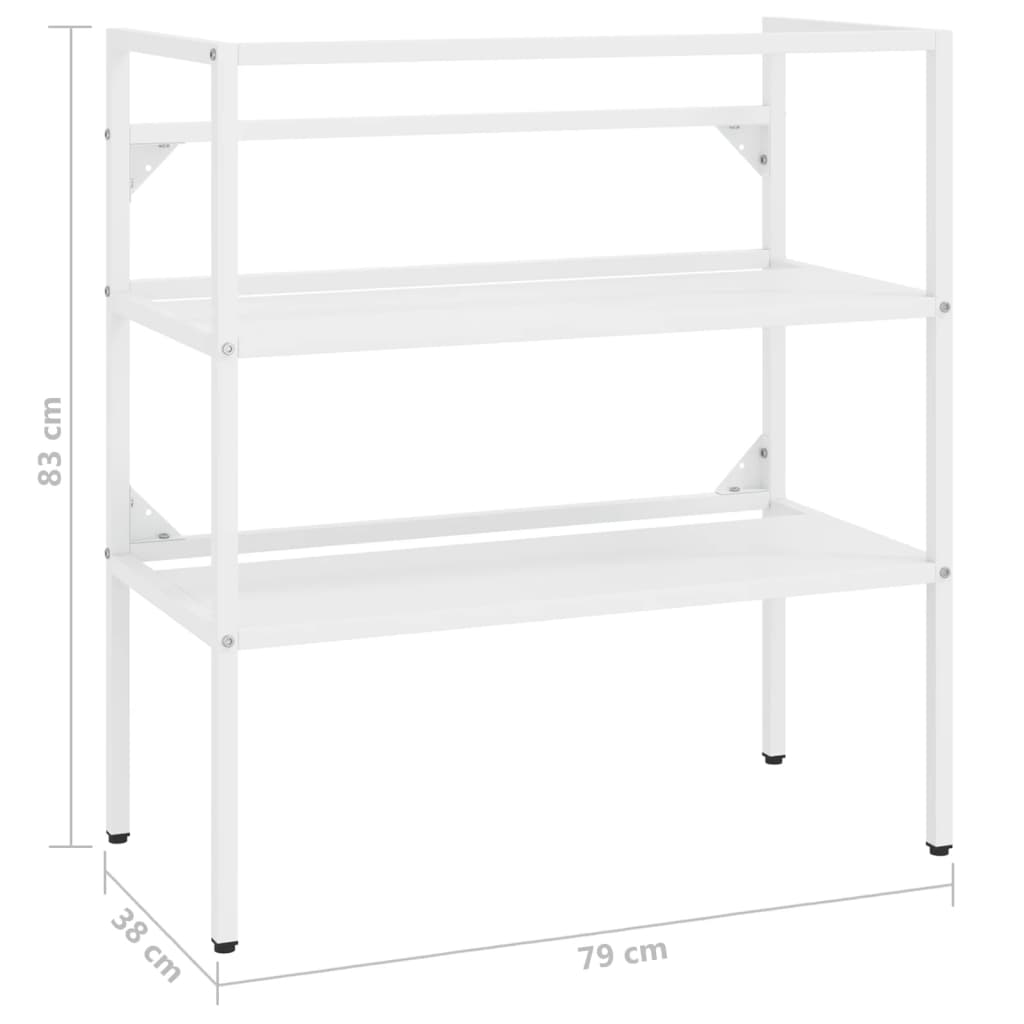 Ram för tvättställ vit 79x38x83 cm järn