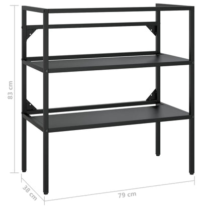 Ram för tvättställ svart 79x38x83 cm järn