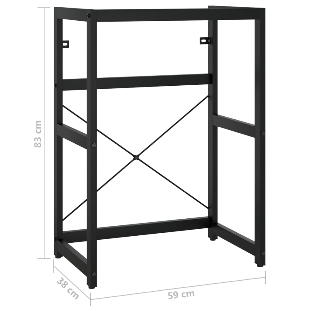 Ram för tvättställ svart 59x38x83 cm järn