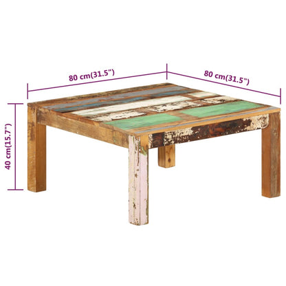 Soffbord 80x80x40 cm massivt återvunnet trä