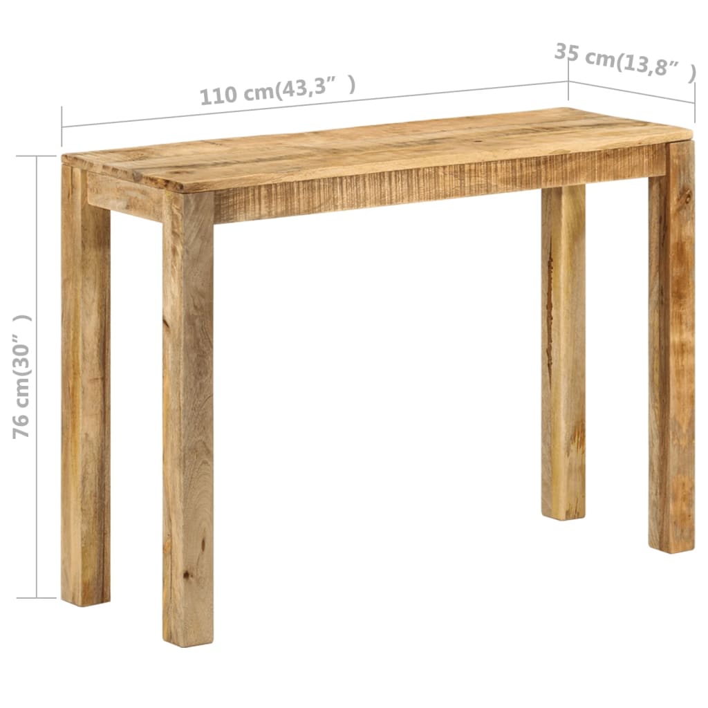 Avlastningsbord 110x35x76 cm grovt mangoträ