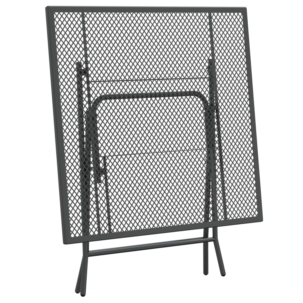 Trädgårdsbord 80x80x72 cm sträckmetall antracit