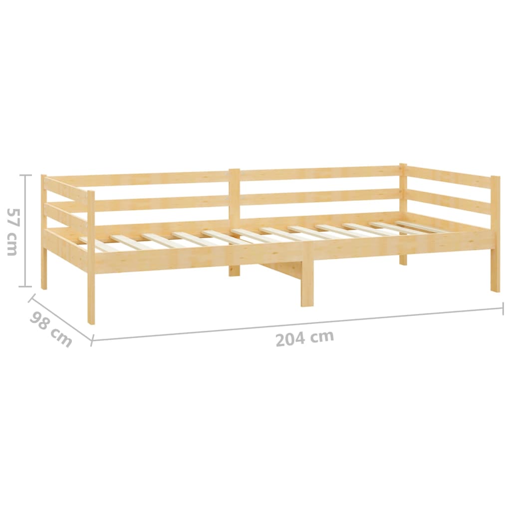 Dagbädd med madrass 90x200 cm massiv furu