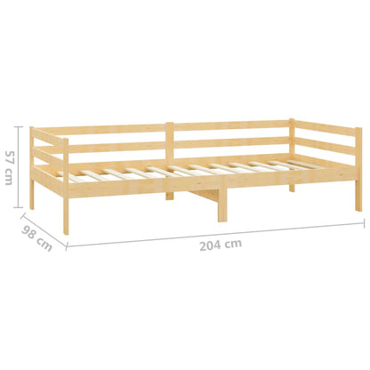 Dagbädd med madrass 90x200 cm massiv furu