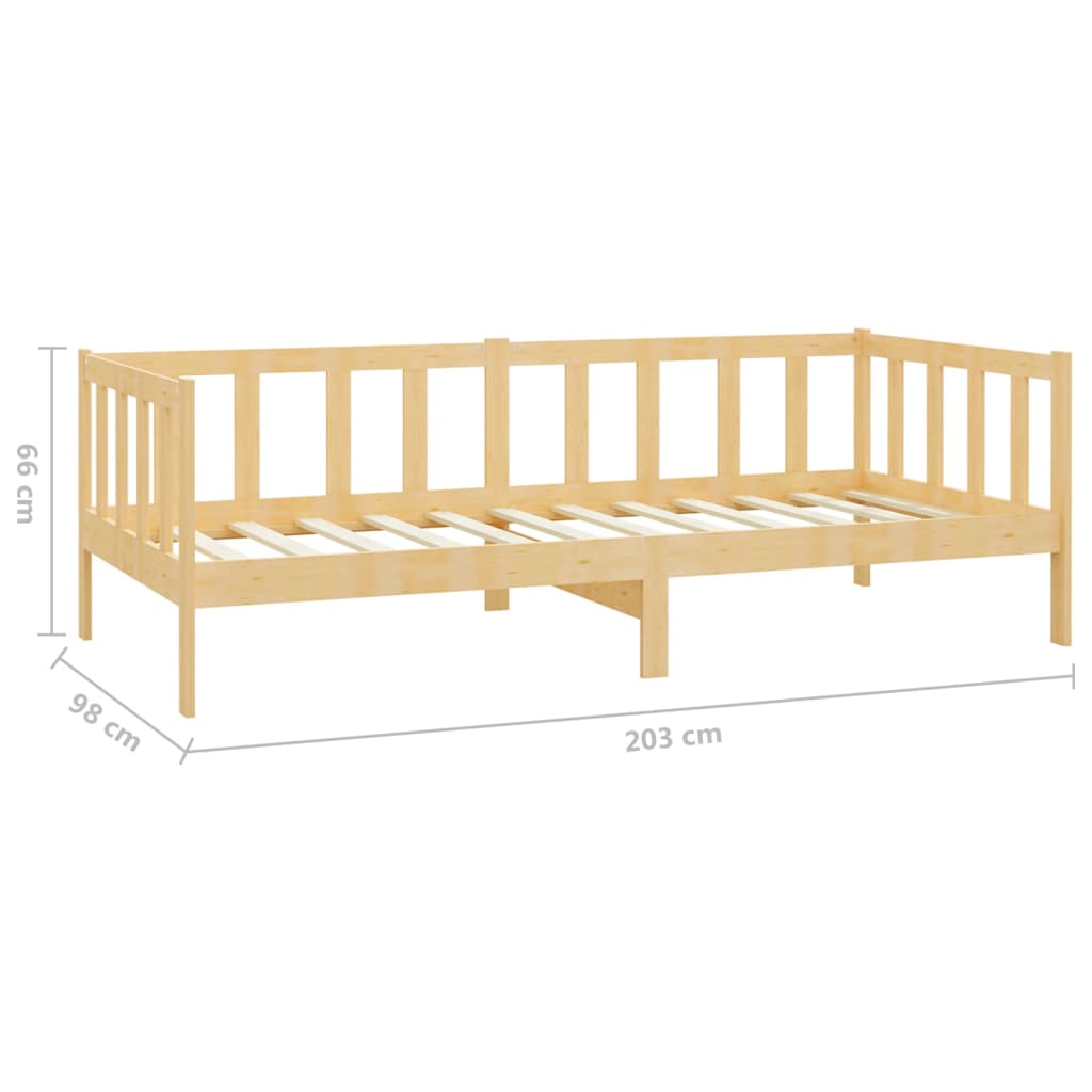 Dagbädd med madrass 90x200 cm massiv furu