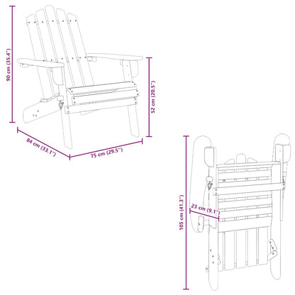 Adirondackstol massivt akaciaträ
