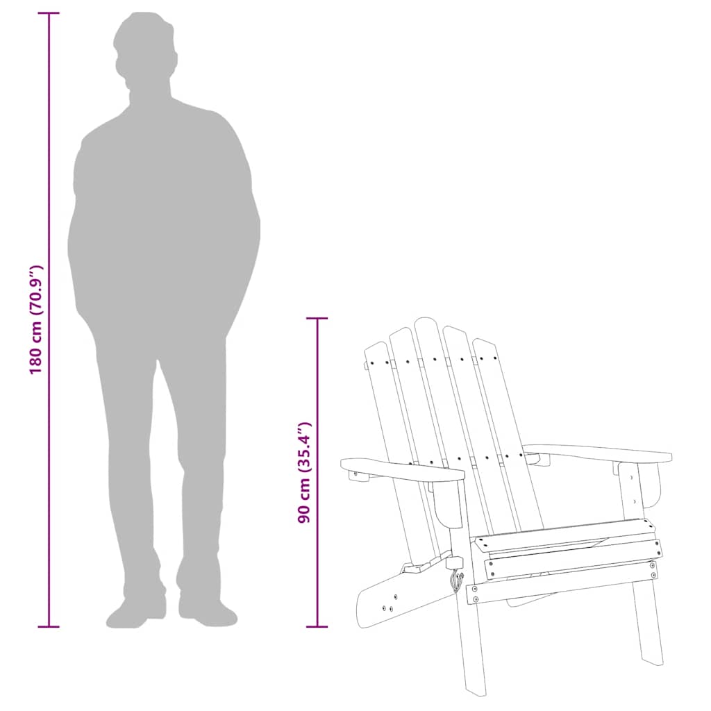 Adirondackstol massivt akaciaträ