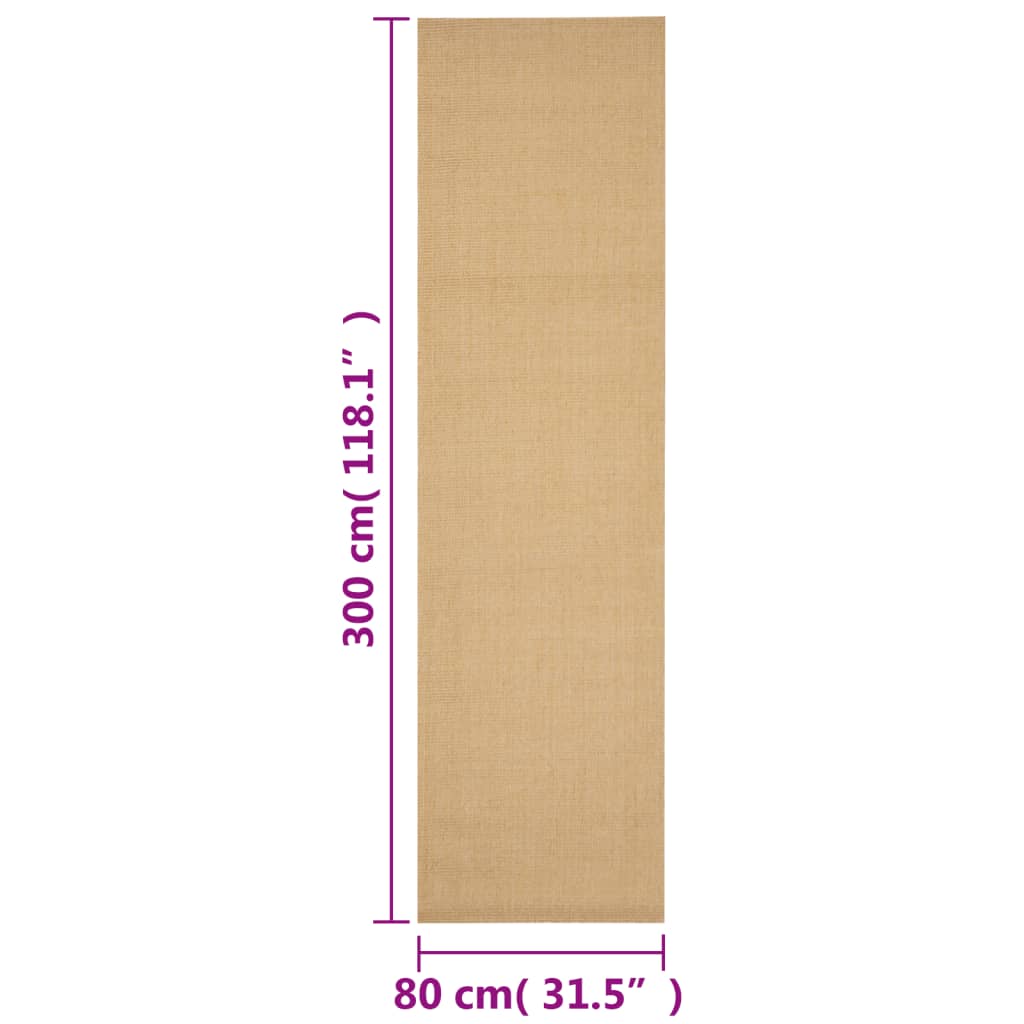 Matta naturlig sisal 80x300 cm