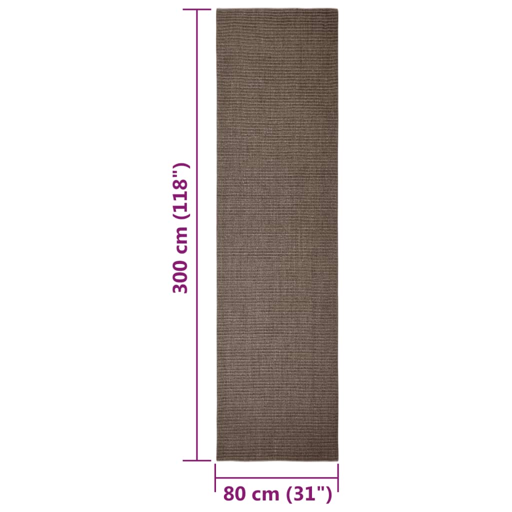 Matta naturlig sisal 80x300 cm brun