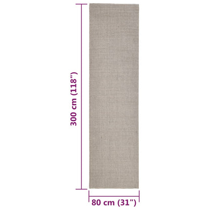 Matta naturlig sisal 80x300 cm sand