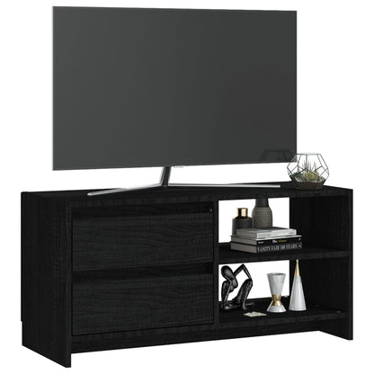 Tv-bänk svart 80x31x39 cm massiv furu