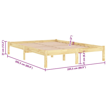 Sängram massiv furu 200x200 cm