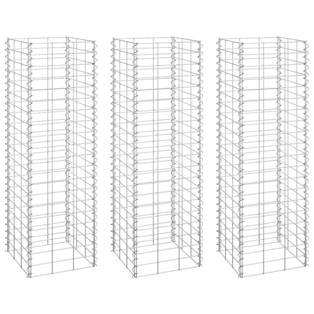 Gabioner 3 st 30x30x100 cm järn