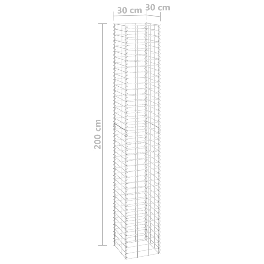 Gabioner 3 st 30x30x200 cm järn