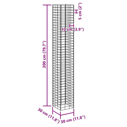 Gabioner 3 st 30x30x200 cm järn