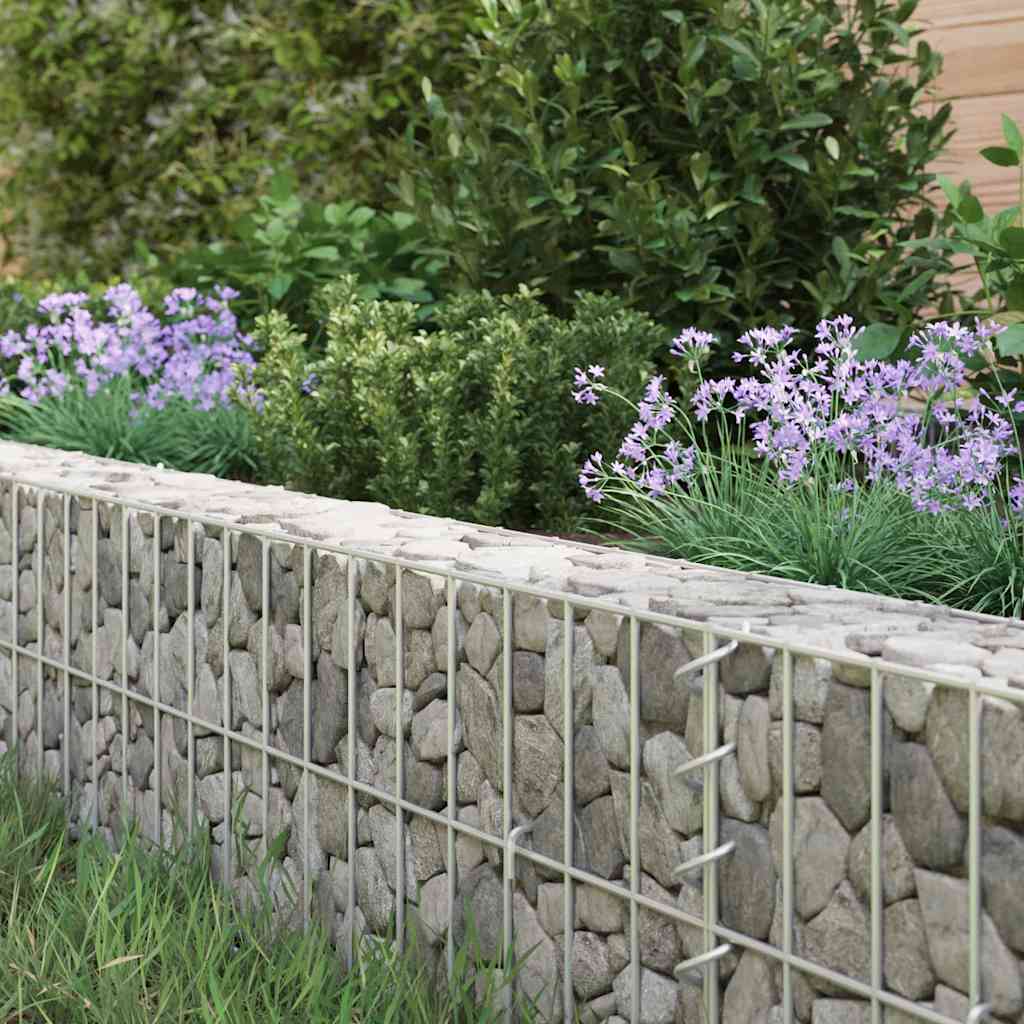 Planteringsgabion upphöjd galvaniserat stål 100x100x20 cm