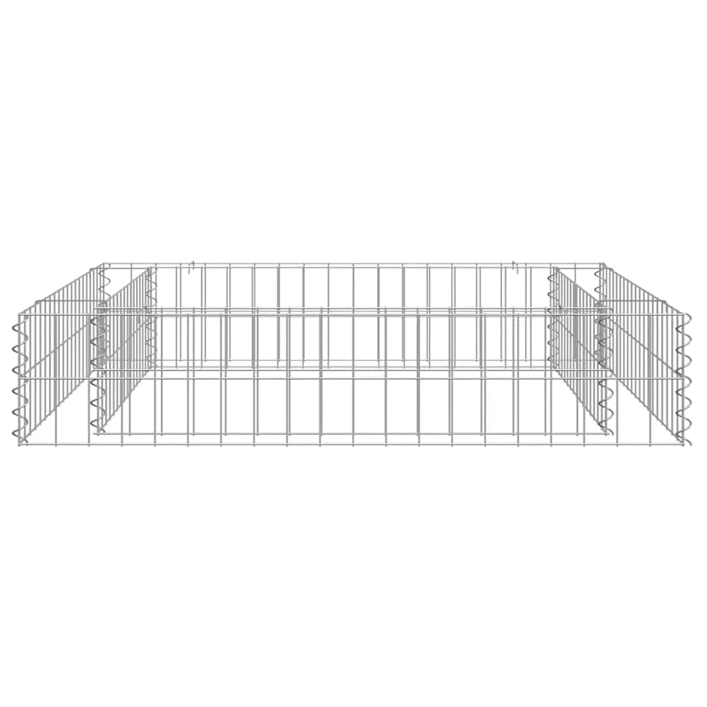 Planteringsgabion upphöjd galvaniserat stål 100x100x20 cm