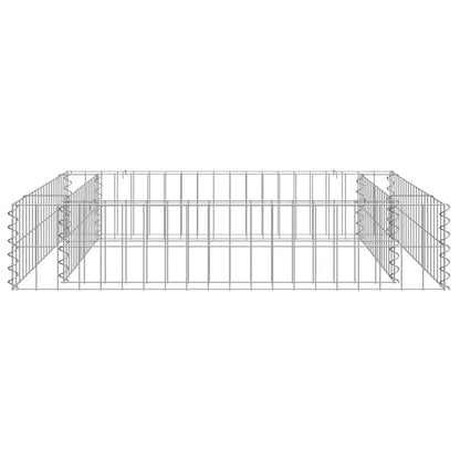 Planteringsgabion upphöjd galvaniserat stål 100x100x20 cm