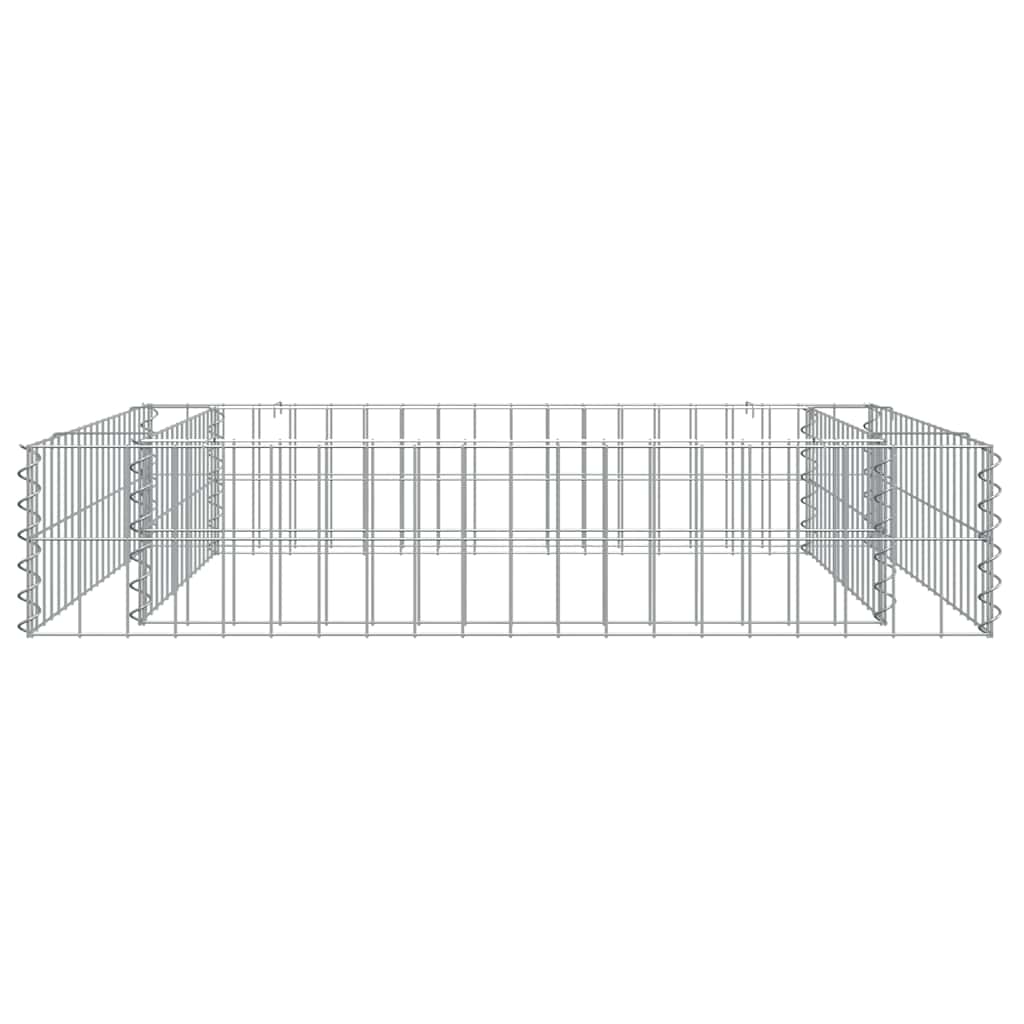Planteringsgabion upphöjd galvaniserat stål 100x100x20 cm