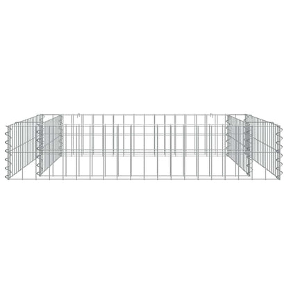 Planteringsgabion upphöjd galvaniserat stål 100x100x20 cm